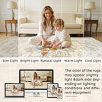 8x10 Area Rugs Living Room: Bedroom Washable Carpet Beige/Ivory | Vintage Boho - Image 5