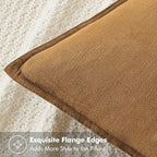 MIULEE Decorative Linen Euro Sham Pillow Covers 22x22 Inch Hazel | Boho - Image 2