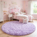 Amdrebio Light Purple Lavender Large Round Rug 8Ft - Image 2