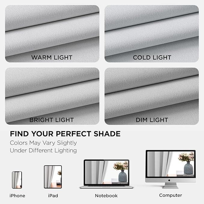 Joydeco White Curtains 54 Inches Long 2 Panels Set, Thermal Insulated Long - Image 6