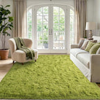 Noahas 4'x5'3'' Green Fluffy Soft Area Rug Non-Slip - Image 2