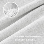 MIULEE 100% Blackout Linen Curtains 42 x 96 Inch Heathered White 2 Panels | - Image 3