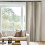 Oatmeal Beige Linen Blackout 92 Inch Curtains - Image 9