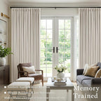 60 Inch Wide Pinch Pleated 100% Blackout Curtains 84 Inches Long, Natural | - Image 5