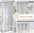 BGment Light Grey Short Linen Curtains 36 Inch Length - Image 6