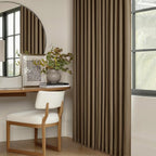 Dutch Cocoa Pinch Pleated Full Blackout Curtains Linen Blend 80 Inches Long | - Image 8
