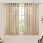 Linen Semi Sheer Curtains 48 Inch by LAMIT