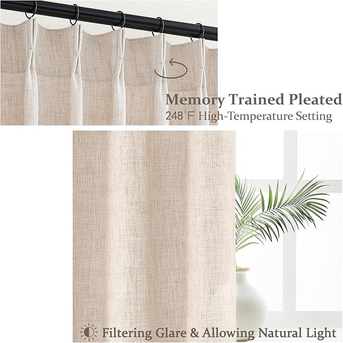 PleatedDrapes Drop Cloth Farm House Tall Curtains - Image 3