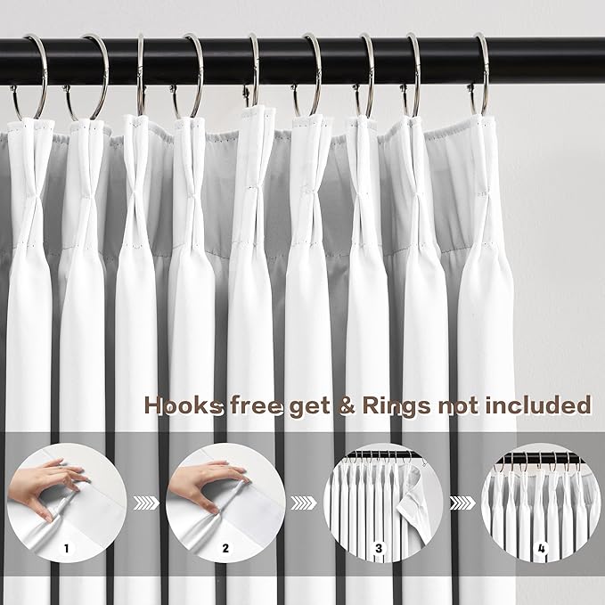 Extra Long Pleated Curtains 108 Inches Long 9 ft Length, Luxury Pinch Pleats - Image 2