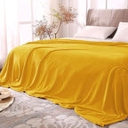 BEDELITE Fleece Blanket Soft Plush Queen Size Bed Blanket Yellow 90"x90" | by BEDELITE