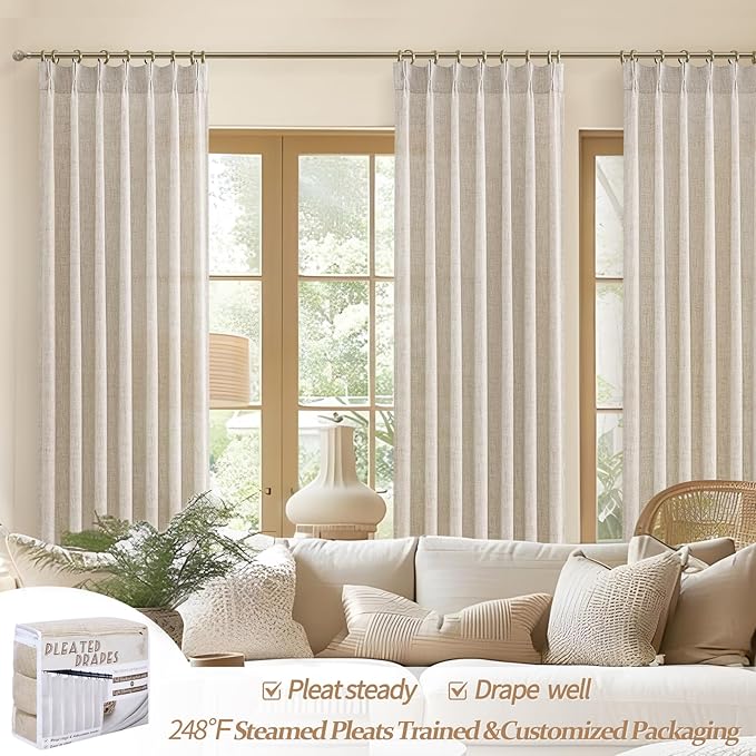 PleatedDrapes Light Filtering Curtains 100 Inches Long - Image 5