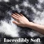 Black and White Rugs for Bedroom Living Room, Fluffy 4x6 Indoor Bedside Floor - Image 3