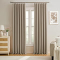 Pinch Pleated Curtains 120 Inch Long, Memory Trained Pleated Viral Window Drapes by KEQIAOSUOCAI