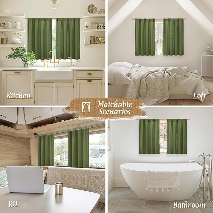 Light Filtering Linen Curtains 63 inches Long - Image 6