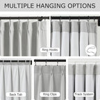 Vision Home Light Gray Pinch Pleated Full Blackout Curtains Linen Blended - Image 3