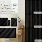 Black Pinch Pleated Linen Semi Sheer 96 Inch Curtains 2 Panels | Light Filtering - Image 4
