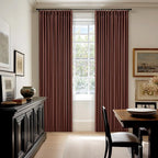 Chestnut Brown Linen Pinch Pleated Blackout Curtains 108 Inches Long | 100% - Image 8