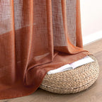 MIULEE Rust Fall Linen Curtains 52x96 Inch 2 Panels - Image 6