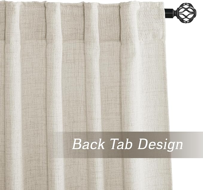 RYB HOME Extra Long Linen Curtains - Image 4