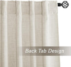 RYB HOME Light Filtering Linen Sheer Curtains 72 inch Long - Image 5