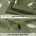 MIULEE Olive Green Sheer Curtains 2 Panels Leaf Patterned, W52 x L84 | - Image 4
