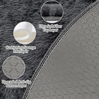 4x4 ft Tie Dye Black Round Rug for Bedroom Room Fluffy Circle Rug Furry Carpet - Image 4