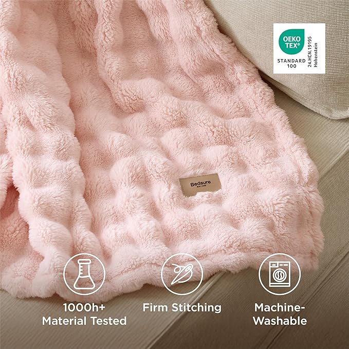 Bedsure 3D Fleece Bubble Blankets - Image 5