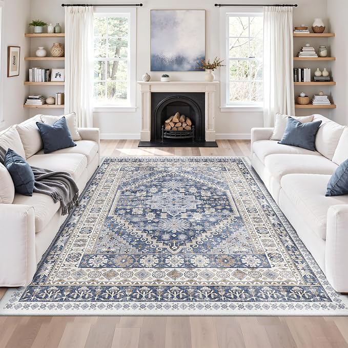5x8 Area Rugs for Living Room, Large Washable Rug, Dining Room, Low Pile - Image 4