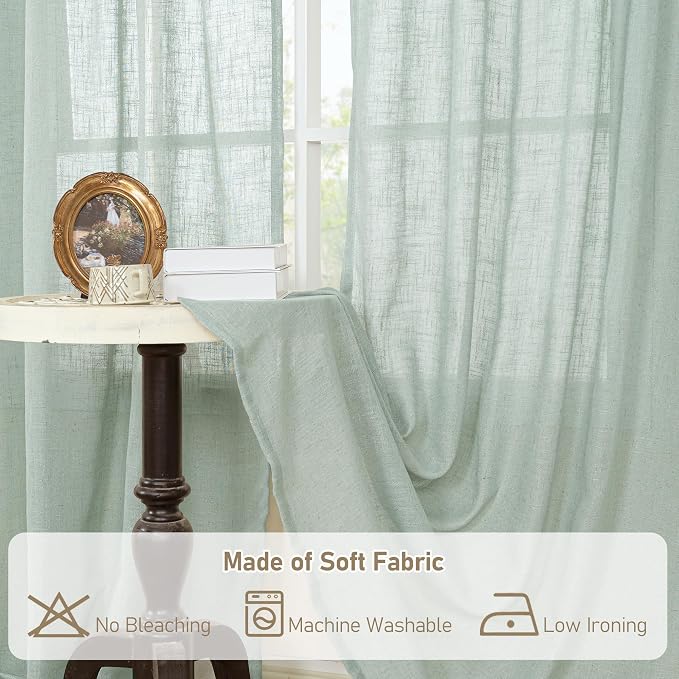 Faux Linen Curtains 63 inches Long - Image 8