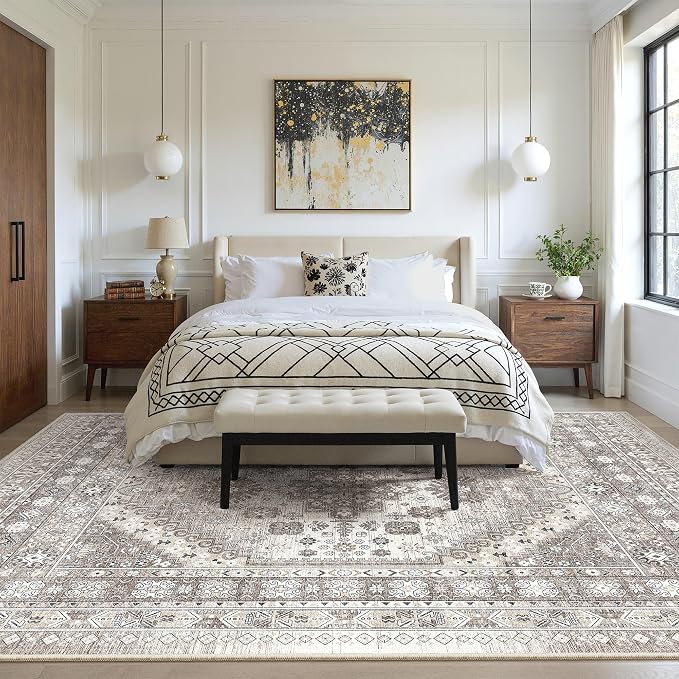 7x9 Area Rugs for Living Room, Large Washable Rug, Dining Room, Low Pile - Image 9