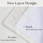 Beige White 63 Inch Length Blackout Pinch Pleated Linen Curtains - Image 4