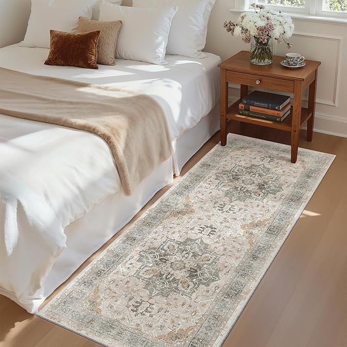 Madane Hallway Runner Rug 2x5 Washable Entry Rugs Soft, Light Taupe Brown | by Madane