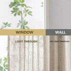 MYSKY HOME Semi Sheer Light Oatmeal Curtains 36 Inches Long - Image 7