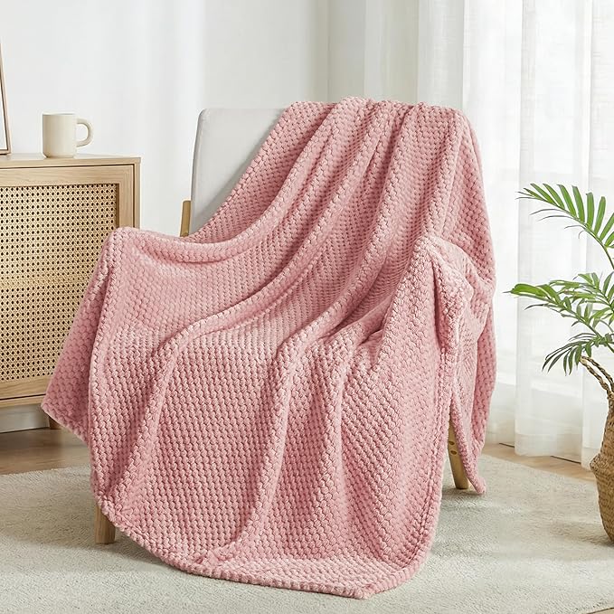 Exclusivo Mezcla Soft Waffle Fleece Bed Blanket King Size, Cozy Flannel - Image 4