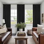 Black 86 Inch Pinch Pleated 100% Blackout Curtains - Image 9