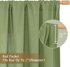 Green Semi Sheer Linen Curtains - Image 3