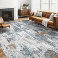 LOONGRUG 6x9 Area Rugs Washable Neutral Modern Living Room Rug Teal Rust | by LOONGRUG