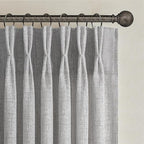 Extra Long 120 Inch Light Grey Thick Linen Curtains - Image 2