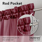 Simplebrand Burgundy Red Sheer Curtains 84 Inches Long, Light Filtering Rod - Image 6