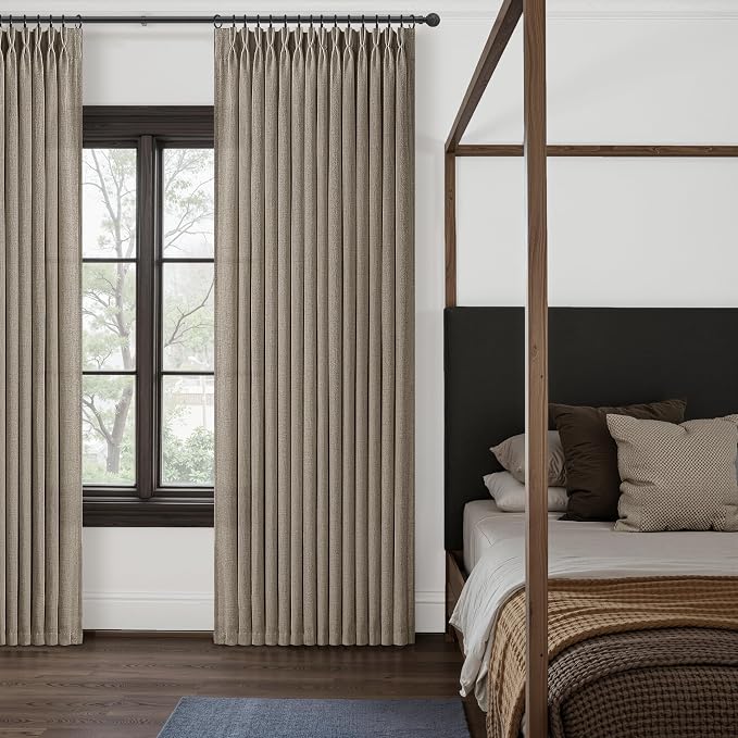 Custom 60 Inch Wide Pleated Natural Linen Curtains 92 Inches Long - Image 6
