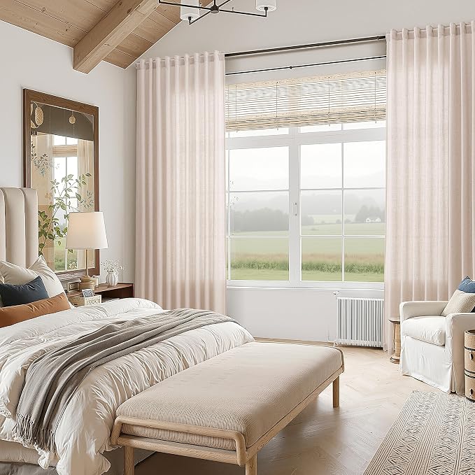 Natural White Linen Curtains 96 Inches Long - Image 7