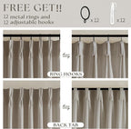 Burlywood Taupe Pinch Pleated Linen 108 Inch Curtains 60 Inch Width 1 Panel | - Image 5