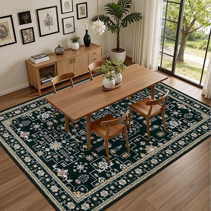 6x9 Area Rugs Living Room: Washable Vintage Rug - Image 5