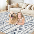 cotiled 10x13 Area Rugs Washable Boho Living Room Rug Blue | Solve Modern - Image 8