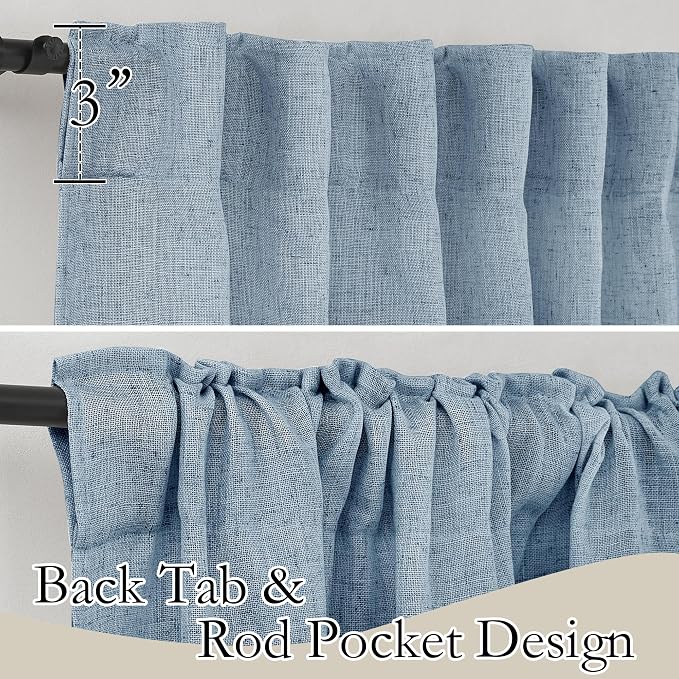 RYB HOME Short Linen Sheer Curtains - Image 3