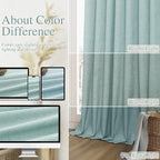100% Blackout Linen Curtains 80 Inch Length 2 Panels Set - Image 7