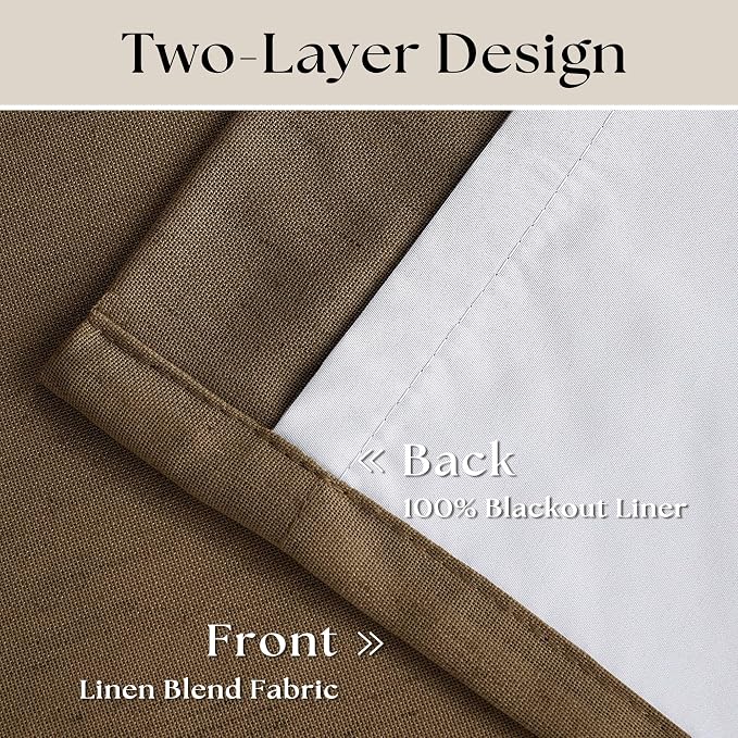 Dutch Cocoa Linen Blackout 120 Inch Curtains - Image 4