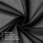 Black Sheer Valances for Windows 18 Inch Length 2 Pcs, Cafe Kitchen Curtains - Image 7