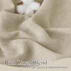 RYB HOME Linen Textured Semi Sheer Curtains Light Filtering Airy Solid Sheer - Image 3