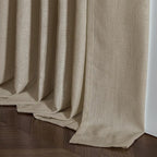 Dark Flax Linen Pinch Pleat Light Filter Curtains 120 Inches Long 2 Panels | - Image 7